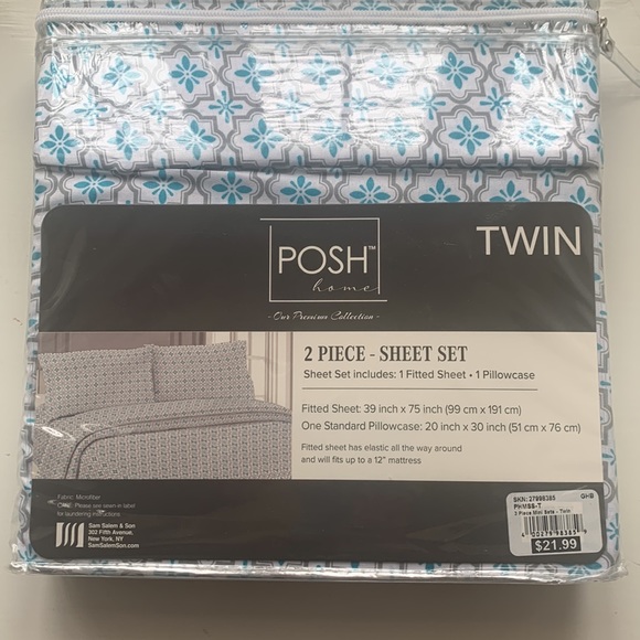 Twin fitted sheet and pillow case set - Picture 2 of 2